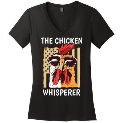 The Chicken Whisperer Farmer Chicken Women's V-Neck T-Shirt