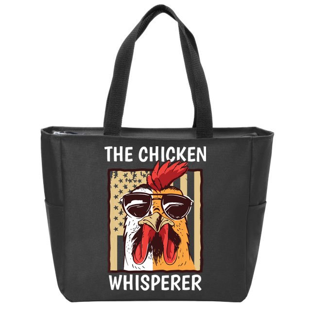 The Chicken Whisperer Farmer Chicken Zip Tote Bag