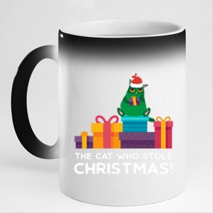 The Cat Who Stole Christmas Funny Xmas Kitten Feline Meaningful Gift 11oz Black Color Changing Mug