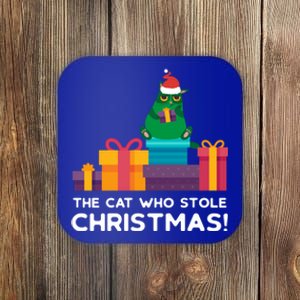 The Cat Who Stole Christmas Funny Xmas Kitten Feline Meaningful Gift Coaster