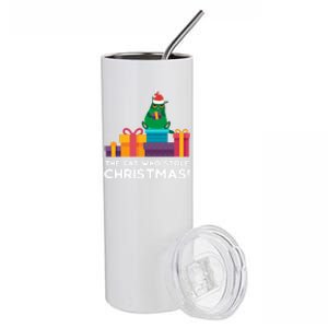 The Cat Who Stole Christmas Funny Xmas Kitten Feline Meaningful Gift Stainless Steel Tumbler