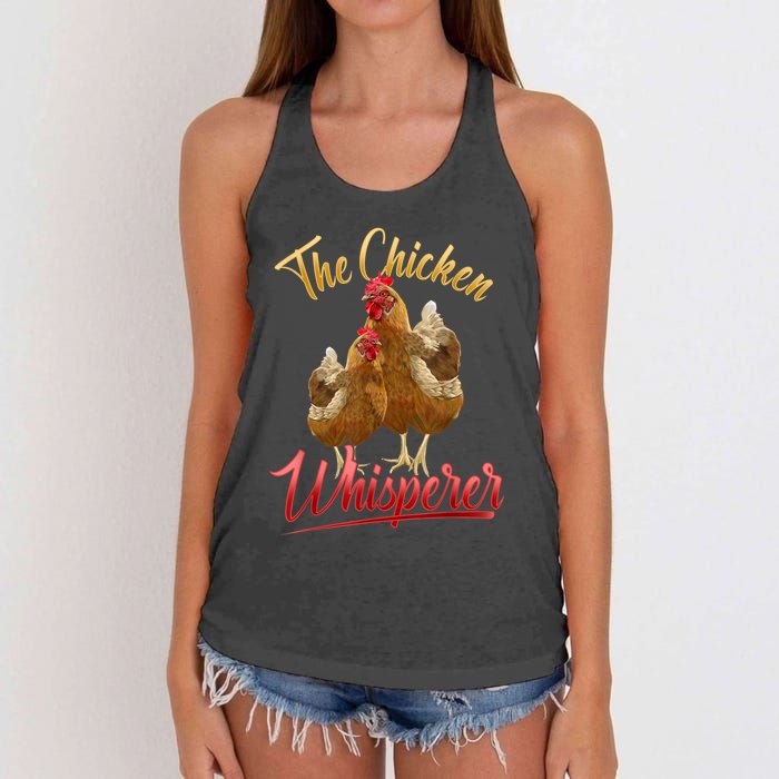 The Chicken Whisperer Funny Chicken Lover Farming Women's Knotted Racerback Tank