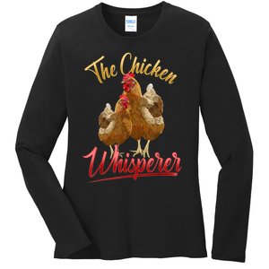 The Chicken Whisperer Funny Chicken Lover Farming Ladies Long Sleeve Shirt