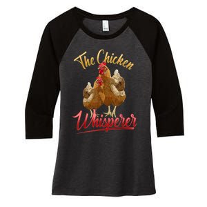 The Chicken Whisperer Funny Chicken Lover Farming Women's Tri-Blend 3/4-Sleeve Raglan Shirt