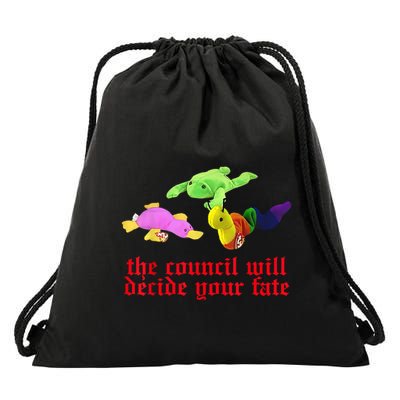 The Council Will Decide Your Fate Funny Oddly Specific Meme Drawstring Bag