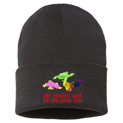 The Council Will Decide Your Fate Funny Oddly Specific Meme Sustainable Knit Beanie