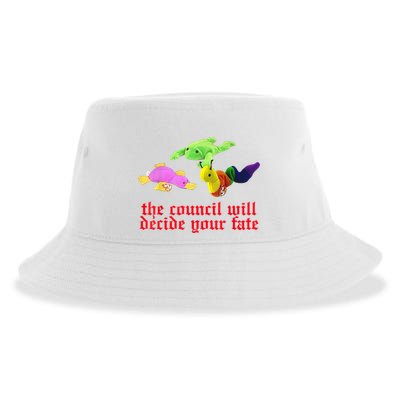 The Council Will Decide Your Fate Funny Oddly Specific Meme Sustainable Bucket Hat