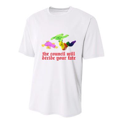 The Council Will Decide Your Fate Funny Oddly Specific Meme Youth Performance Sprint T-Shirt