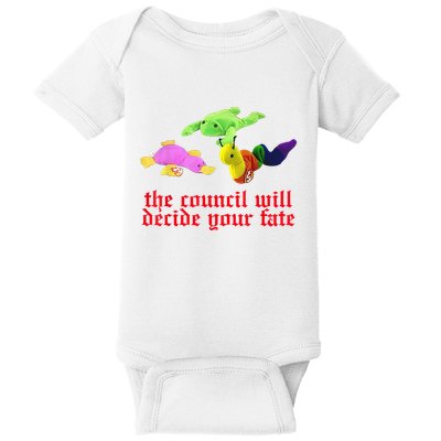 The Council Will Decide Your Fate Funny Oddly Specific Meme Baby Bodysuit