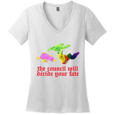 The Council Will Decide Your Fate Funny Oddly Specific Meme Women's V-Neck T-Shirt