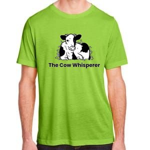 The Cow Whisperer Cute Black And White Resting Cow Adult ChromaSoft Performance T-Shirt