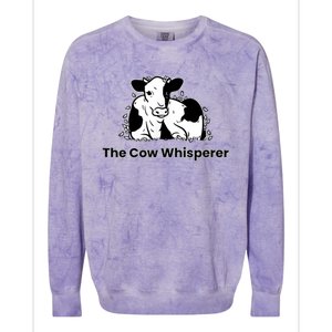 The Cow Whisperer Cute Black And White Resting Cow Colorblast Crewneck Sweatshirt