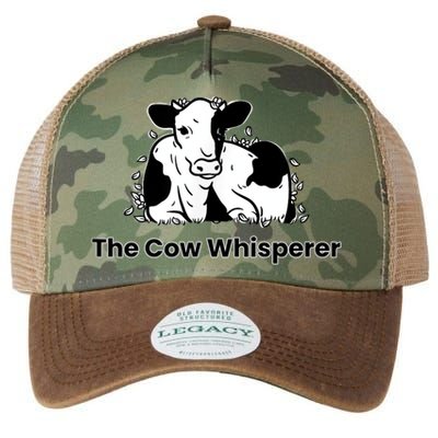 The Cow Whisperer Cute Black And White Resting Cow Legacy Tie Dye Trucker Hat