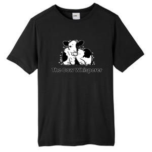 The Cow Whisperer Cute Black And White Resting Cow Tall Fusion ChromaSoft Performance T-Shirt