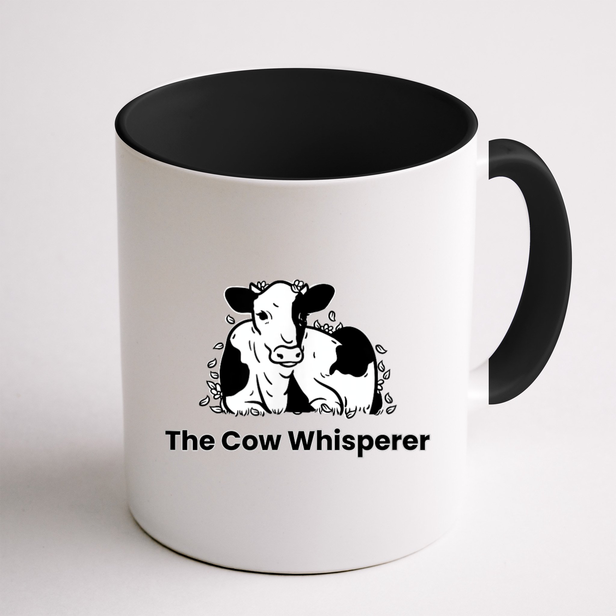 The Cow Whisperer Cute Black And White Resting Cow Mug