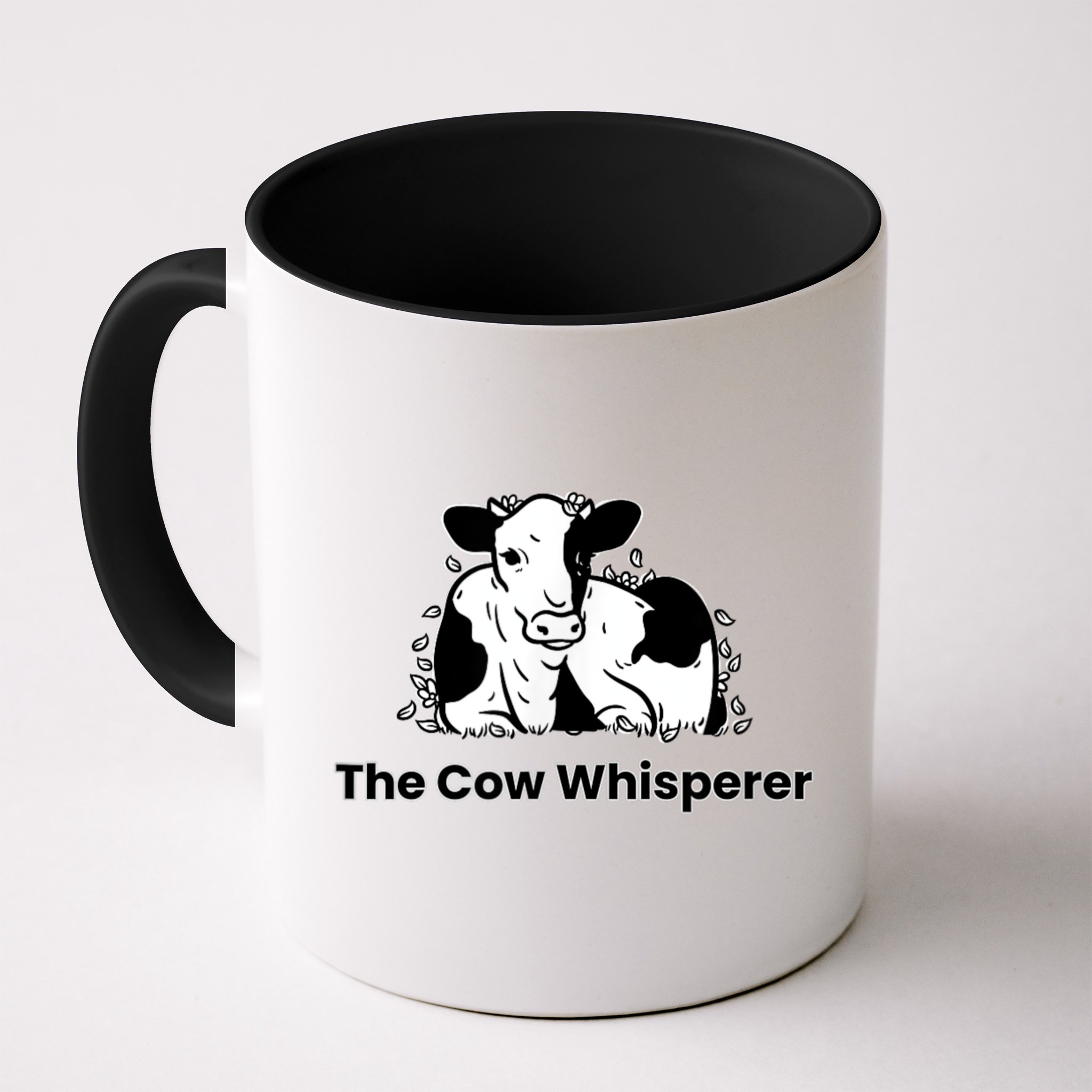 The Cow Whisperer Cute Black And White Resting Cow Mug