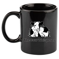 The Cow Whisperer Cute Black And White Resting Cow 11oz C Handle Ceramic Mug