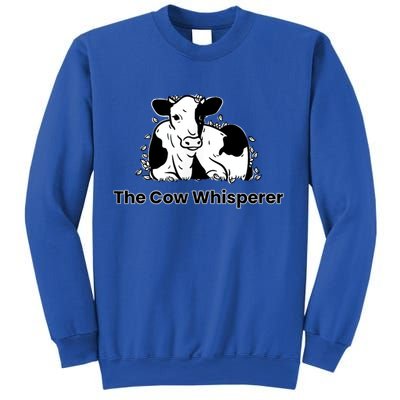 The Cow Whisperer Cute Black And White Resting Cow Sweatshirt