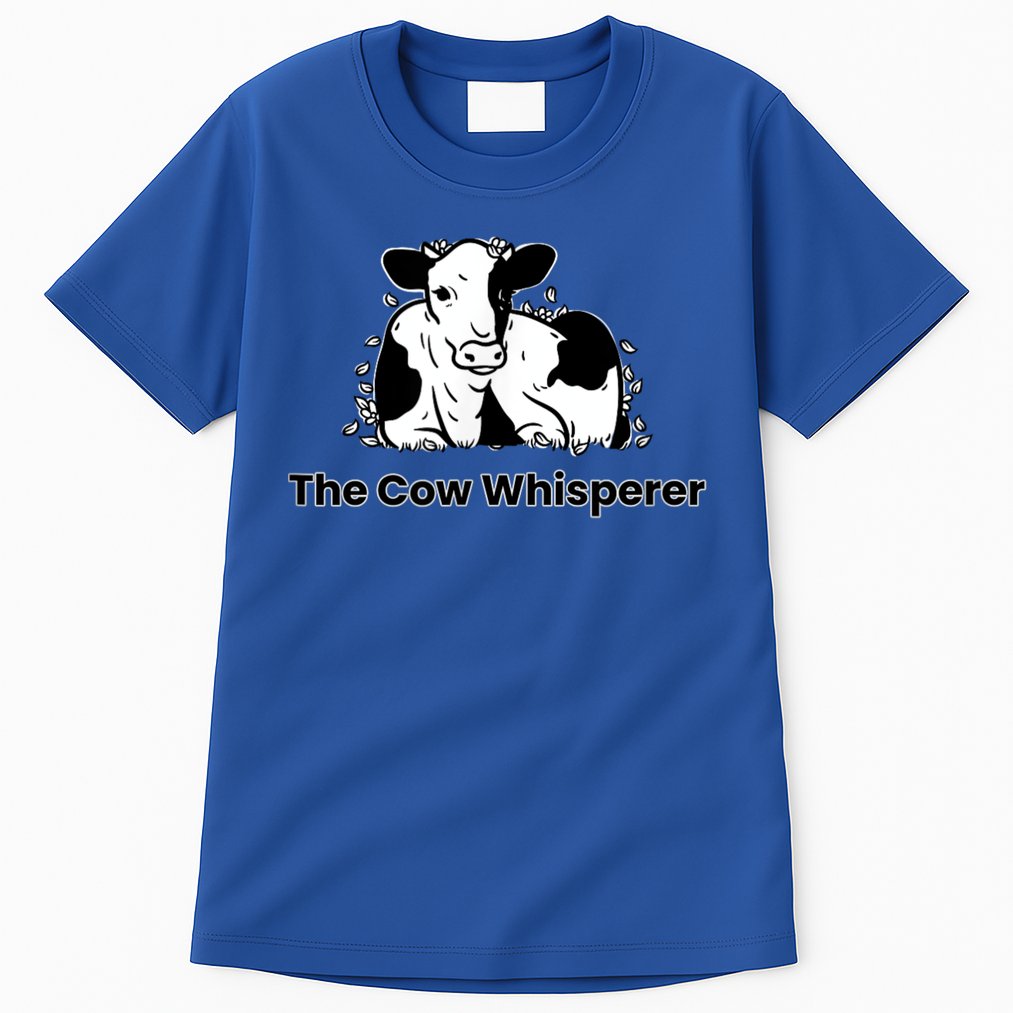The Cow Whisperer Cute Black And White Resting Cow Tall T-Shirt