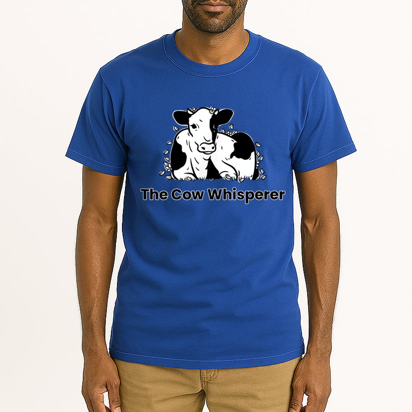 The Cow Whisperer Cute Black And White Resting Cow Tall T-Shirt