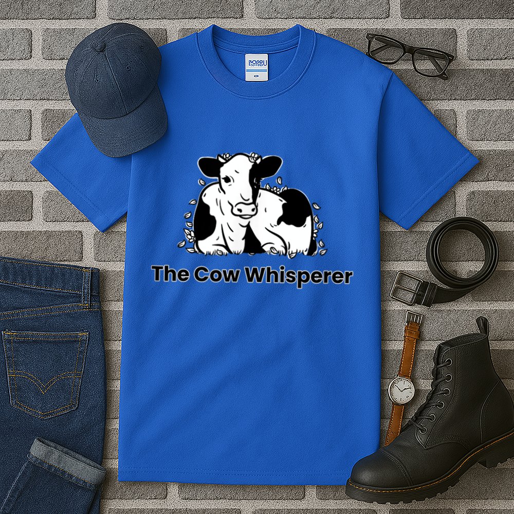 The Cow Whisperer Cute Black And White Resting Cow Tall T-Shirt