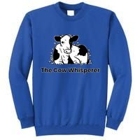 The Cow Whisperer Cute Black And White Resting Cow Tall Sweatshirt