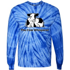 The Cow Whisperer Cute Black And White Resting Cow Tie-Dye Long Sleeve Shirt