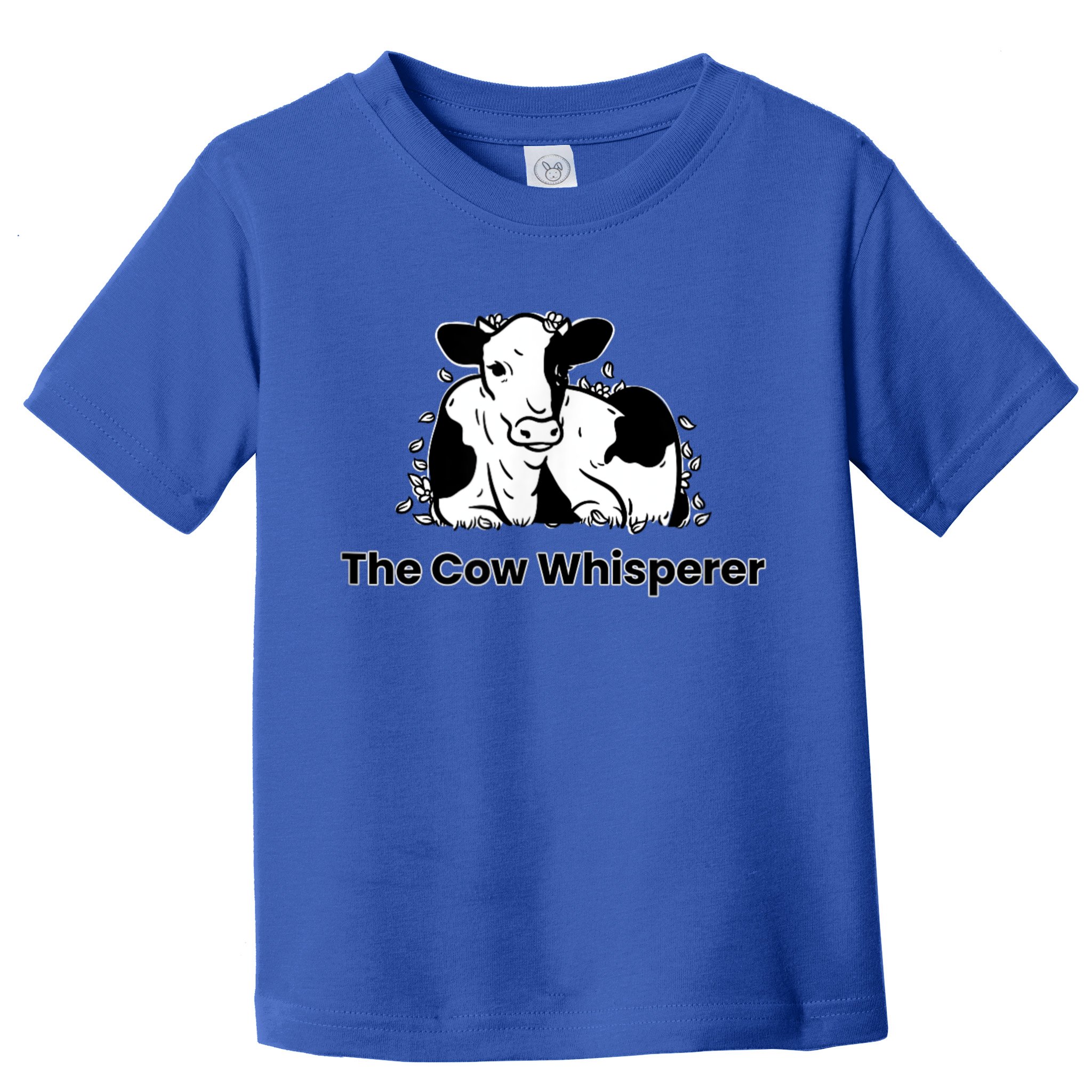 The Cow Whisperer Cute Black And White Resting Cow Toddler T-Shirt