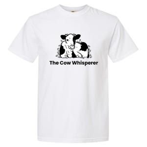 The Cow Whisperer Cute Black And White Resting Cow Garment-Dyed Heavyweight T-Shirt