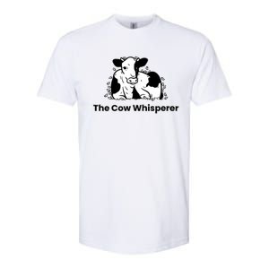 The Cow Whisperer Cute Black And White Resting Cow Softstyle CVC T-Shirt