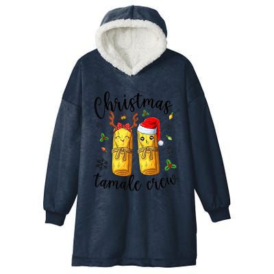 Tamale Crew With Santa Hat Funny Mexican Christmas Hooded Wearable Blanket