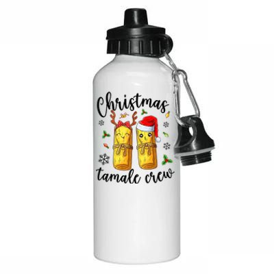 Tamale Crew With Santa Hat Funny Mexican Christmas Aluminum Water Bottle