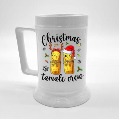 Tamale Crew With Santa Hat Funny Mexican Christmas Beer Stein