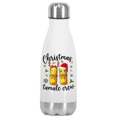 Tamale Crew With Santa Hat Funny Mexican Christmas Stainless Steel Insulated Water Bottle