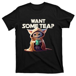 The Cat Want some tea funny animal T-Shirt