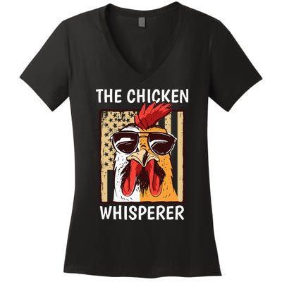 The Chicken Whisperer Farmer Chicken Women's V-Neck T-Shirt