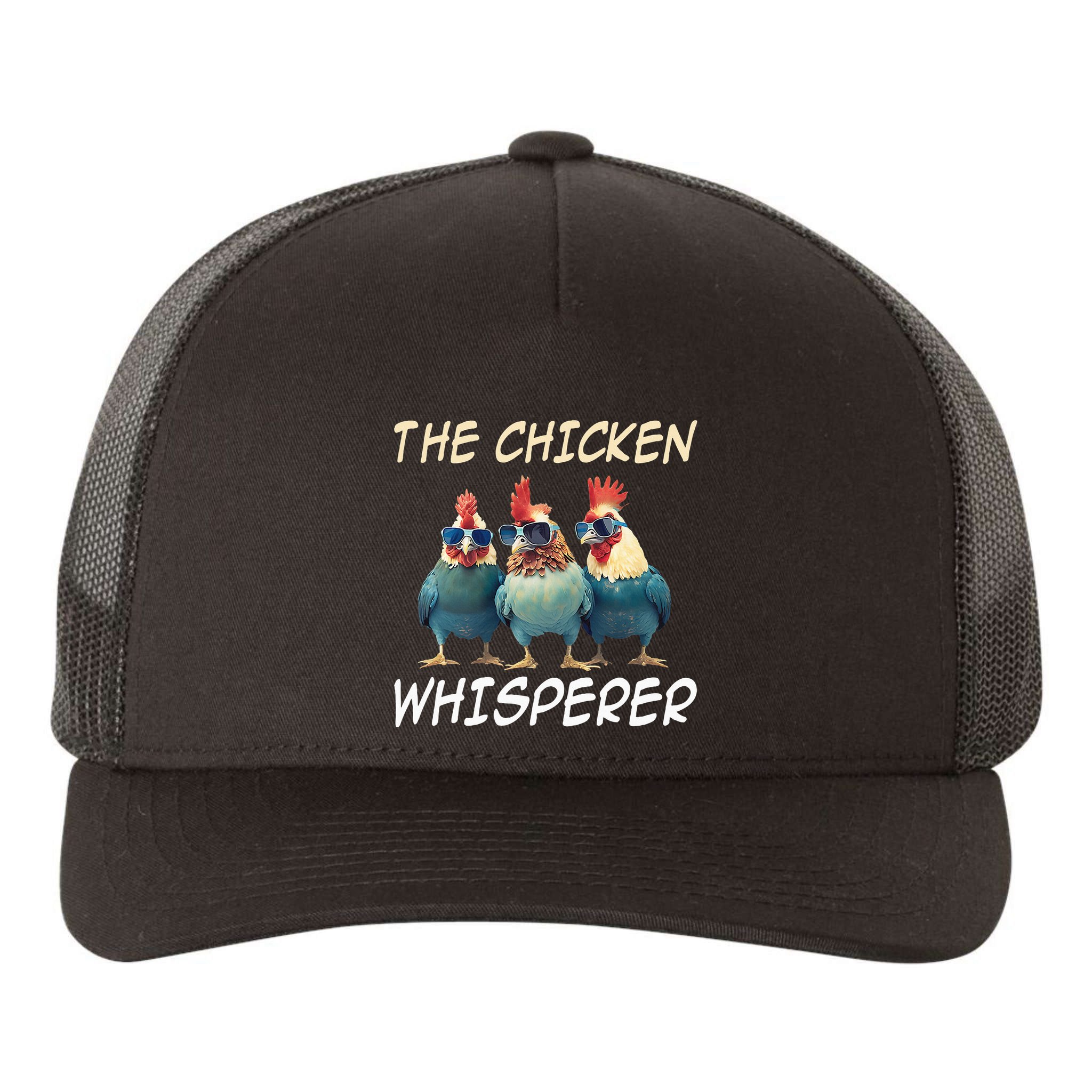 The Chicken Whisperer Retro Vintage Funny Chicken Farmer Yupoong Adult 5-Panel Trucker Hat