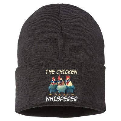 The Chicken Whisperer Retro Vintage Funny Chicken Farmer Sustainable Knit Beanie