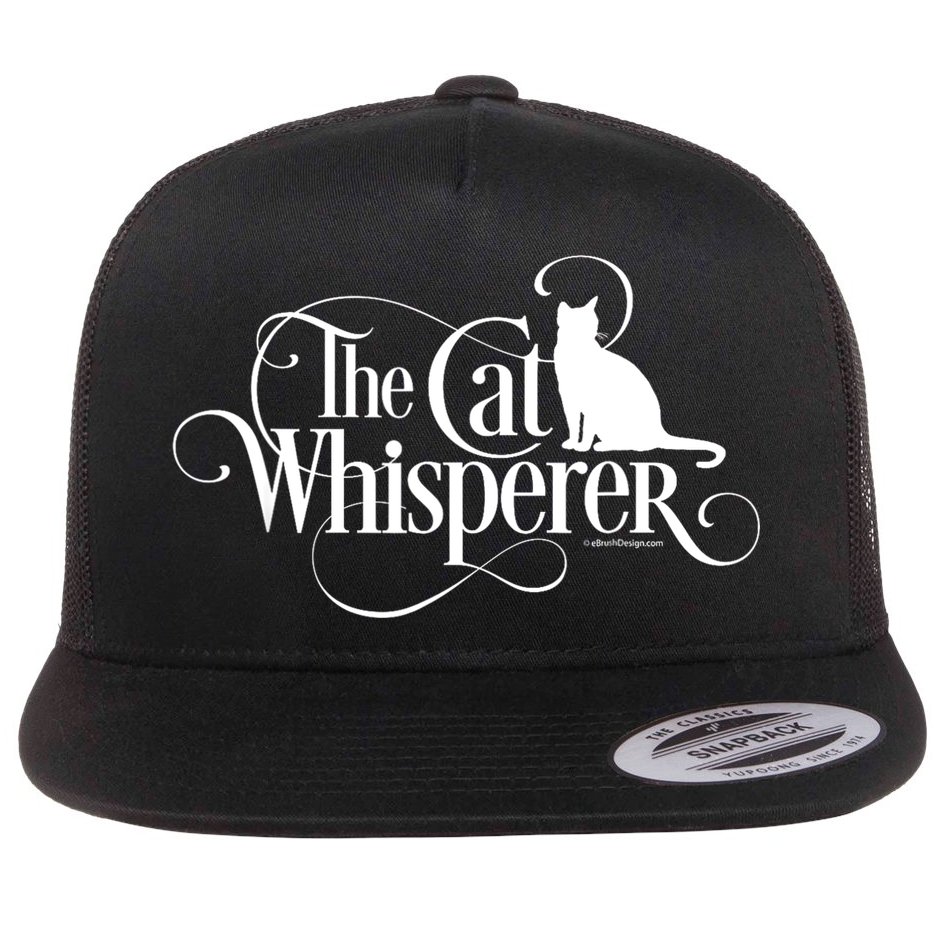 The Cat Whisperer Cat Lover Flat Bill Trucker Hat