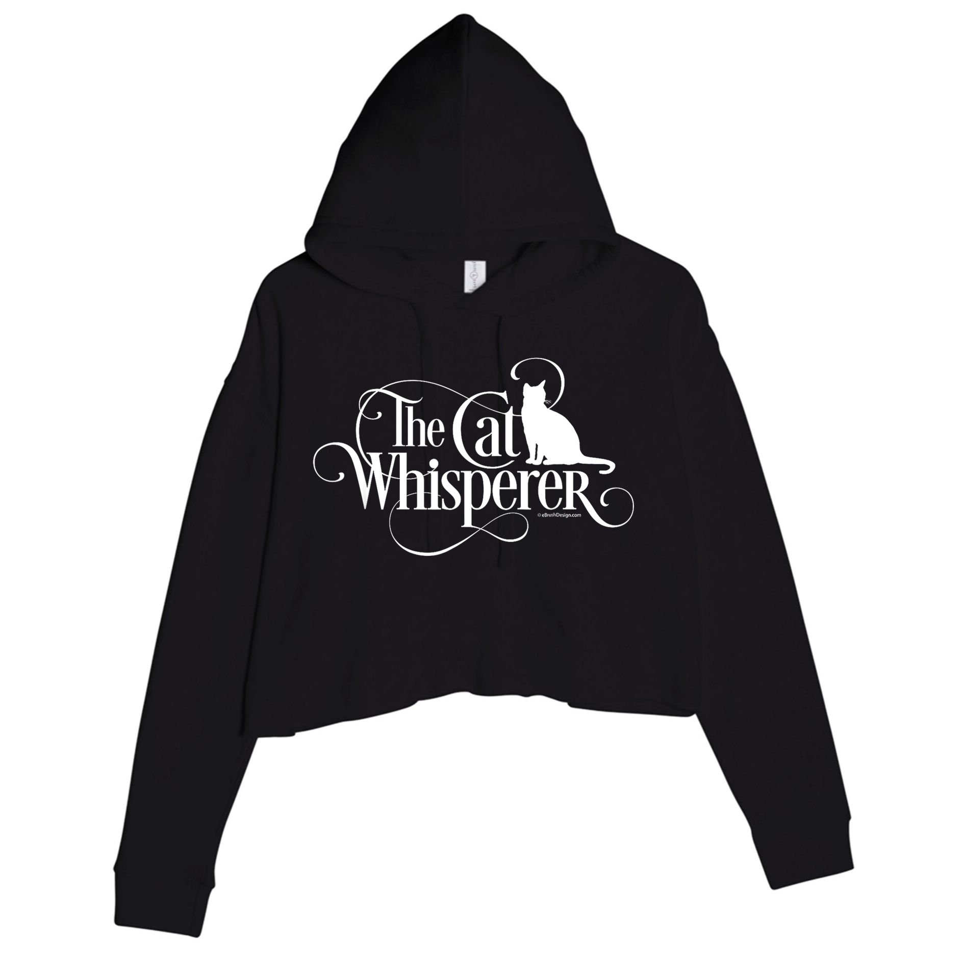 The Cat Whisperer Cat Lover Crop Fleece Hoodie
