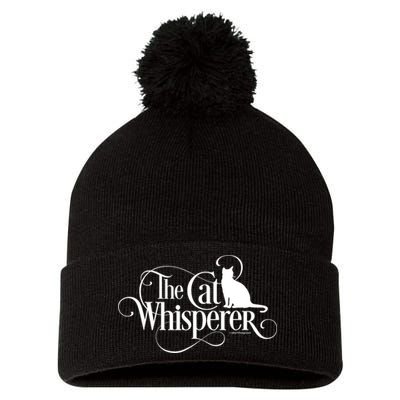 The Cat Whisperer Cat Lover Pom Pom 12in Knit Beanie