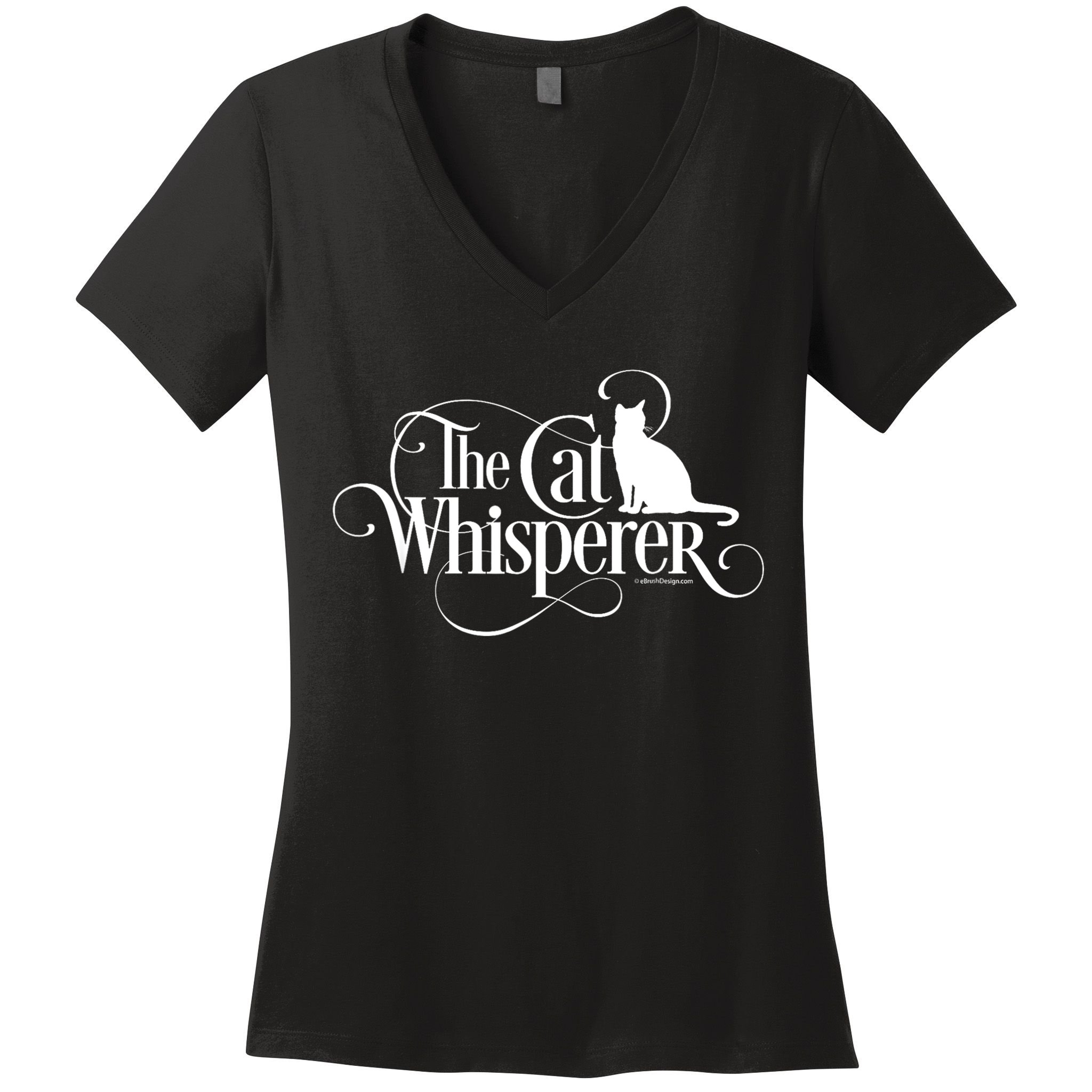The Cat Whisperer Cat Lover Women's V-Neck T-Shirt