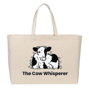 The Cow Whisperer Cute Cattle Farmer Rancher Cow Cotton Canvas Jumbo Tote