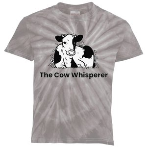 The Cow Whisperer Cute Cattle Farmer Rancher Cow Kids Tie-Dye T-Shirt