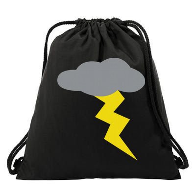 Thunder Cloud With Lighting Drawstring Bag