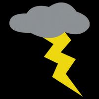 Thunder Cloud With Lighting Drawstring Bag