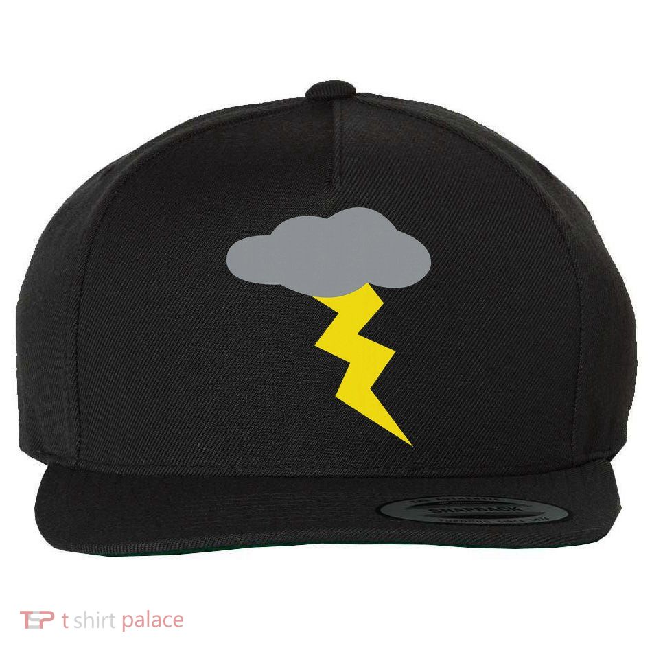 Thunder Cloud With Lighting Wool Snapback Cap