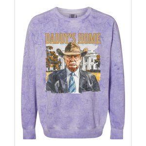 Trump Cowboy Western DaddyS Home Maga Take America Back Colorblast Crewneck Sweatshirt