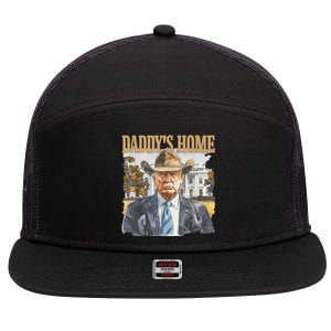 Trump Cowboy Western DaddyS Home Maga Take America Back 7 Panel Mesh Trucker Snapback Hat