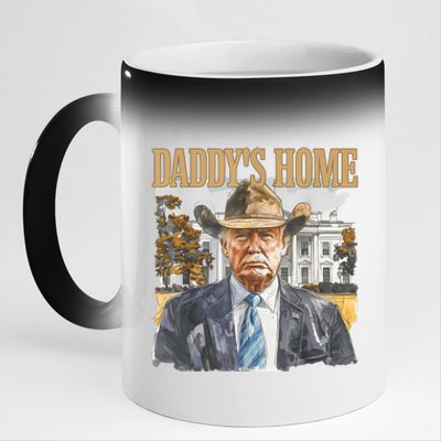 Trump Cowboy Western DaddyS Home Maga Take America Back 11oz Black Color Changing Mug